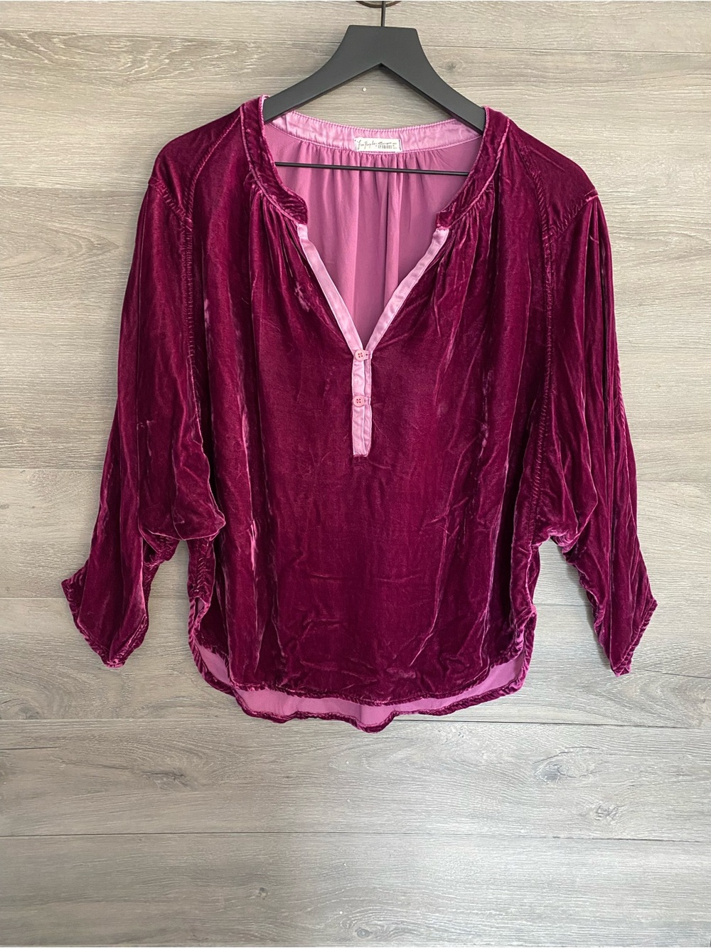 Free People X CP Shades Velvet Silk Top